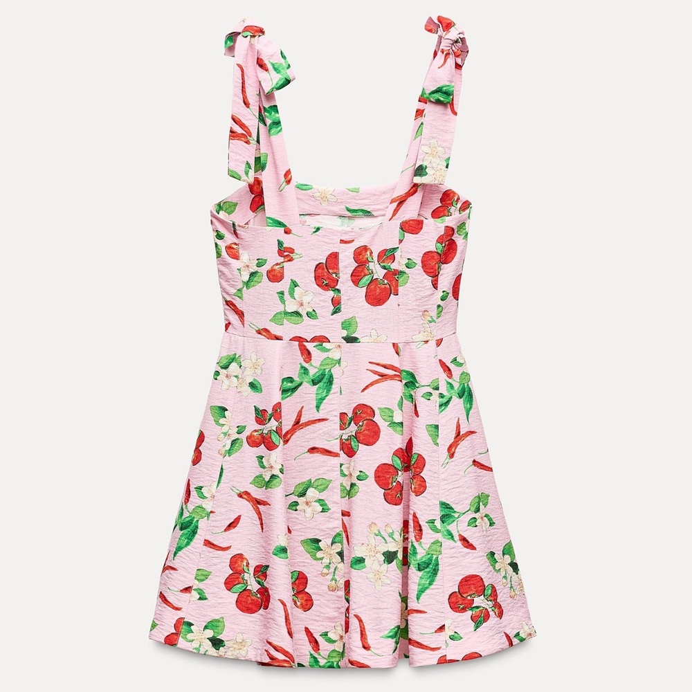 Size Small | Zara | Viral Pink Dress with Cherry Print